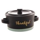 Mini caçarola ceramica thankful preto matt e azul - BON GOURMET