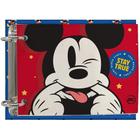 Mini Caderno Mickey Porta Fichas Argolado Com 80 Folhas 90G