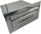 Mini Caixa De Correio Inox Com Aba Fixa De Acabamento