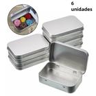 Mini Caixas de Armazenamento Metálicas com Tampa Deslizante - Conjunto com 6 Organizadores