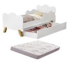 Mini Cama Angel Infantil Nuvem MDF Com Proteção Lateral Sapateira Auxiliar Com 1 Colchão Incluso - Mini Me