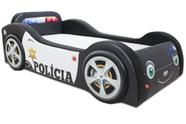 Mini Cama Baby Policia com rodas sobrepostas totalmente estofada - cor preta - Cama Carro do Brasil