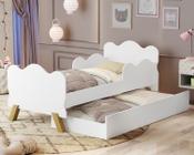 Mini Cama Com Auxiliar Sapateira Bicama Angel Nuvem Infantil - Mini Me