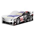 Mini Cama De Carro Esportivo de Corrida Branco com Desenhos