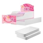 Mini Cama Infantil com Auxiliar Pop Carruagem Rosa com Colchões