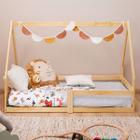 Mini Cama Infantil Montessoriana Casinha de madeira com estrado Wilma Natural - IDIMEX
