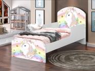 Mini Cama Juvenil Infantil Adesivada 100% Mdf - Unicornio - Aqui Moveis