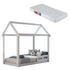 Mini Cama Montessoriana Analu Branco Acetinado com Colchão - Carolina