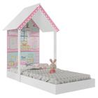 Mini Cama Montessoriana Dollhouse P13 Branco/Rosa - Mpozenato