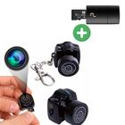 Mini Câmera Espiã Disfarce Chaveiro, Filma e Grava com Cartão de Memória 8GB