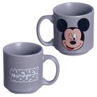 Mini Caneca Mickey Mouse Empilhável Porcelana Cinza 100ML Oficial Disney - Zona Criativa