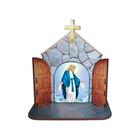 Mini Capela Oratório Display Enfeite de Mesa Nossa Senhora das Graças 12cm Mdf Madeira