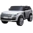 Mini Carro Elétrico Infantil 12V Range Rover Banco de Couro Mp5 Controle Prata Brinqway Bw-122mp5pr