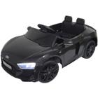 Mini Carro Elétrico Infantil Criança 12V Audi R8 Spyder Controle Remoto Preto Brinqway Bw-123pt