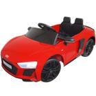 Mini Carro Elétrico Infantil Criança 12V Audi R8 Spyder Controle Remoto Vermelho Brinqway BW-123