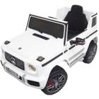 Mini Carro Elétrico Infantil Criança 12V Mercedes G63 Amg Controle Remoto Branco Brinqway BW-124