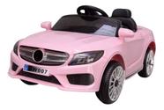 Mini Carro Elétrico Infantil Rosa Mercedes com Controle Remoto