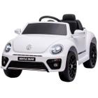 Mini Carro Elétrico Infantil Volkswagen Beetle Dune Bateria 6V Branco Motorizado Importway Bw-274br