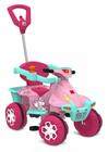 Mini carro Smart Quad Passeio Rosa Pedal com Empurrador Menina- Bandeirante