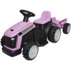 Mini Carro Trator com Reboque Caçamba Elétrico 6V Infantil Criança Bateria Brinqway BW-079 Bivolt