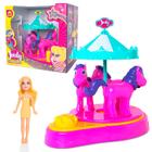 Mini Carrossel Parque De Diversões Com Boneca Judy Para Meninas - Samba Toys