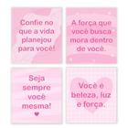 Mini Cartão Frases Motivacionais Rosa- 100 Uni - BEART PERSONALIZADOS