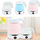 Mini chaleira dobrável de silicone, 600ml, concha de água quente, proteção inteligente de desligamento, chaleira elétric