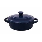 Mini Cocotte Oval Azul Porcelana 200ml 17x8cm - HAUSKRAFT