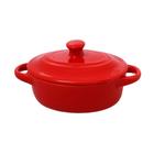 Mini Cocotte Oval Vermelho Porcelana 200ml 17x8cm