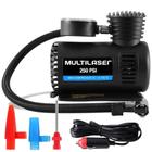 Mini Compressor de Ar Automotivo Portátil Multilaser AU601 12V 3 Adaptadores 250psi 60W