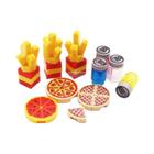 Mini Conjunto De Blocos De Construção De Alimentos, Acessórios De Cozinha, Hambúrguer, Pizza,