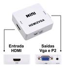 Mini Conversor Hdmi P/ Vga Transmite Áudio E Vídeo - Lenox