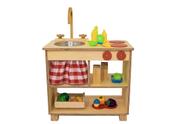 Mini Cozinha infantil de madeira vermelha Ateliê de madeira