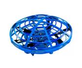 Mini Drone Disco Voador Ufo Infantil Colorido Bateria - Azul