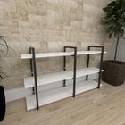Mini estante industrial para sala aço cor preto prateleiras 30 cm cor branca modelo ind12beps