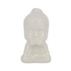 Mini Estátua Bibelô Buda - (Mudo) - Branco - 09cm