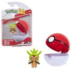 Mini Figura Pokémon Chespin Com Pokebola Clip'N'Go - Wave 7 - Sunny - 26067