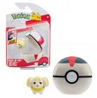 Mini Figura Pokémon Fidough Com Pokebola Timer Clip'N'Go - Wave 7 - Sunny - 3427A