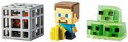 Boneco Blocos De Montar Steve Armadura Diamante Minecraft no Shoptime