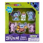 Mini Figure Erasers, pacote com 6 borrachas Stitch Surprise 6 borrachas reais