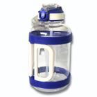 Mini Galão Água Squeeze Plástico Bico Canudo Tampa 1600ml Azul - C3B