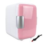 Mini geladeira 4 litros refrigerador e aquecedor frigobar 12v retro casa carro rosa 2 em 1