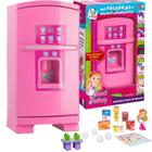 Mini Geladeira Infantil Cozinha Brinquedo Grande Rosa Menina