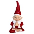 Mini Gnomo em Resina Meditando/Rezando Papai Noel Enfeite Natalino