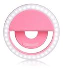 Mini Iluminador de LED circular Selfie Ring Light XJ-01 para smartphone - ROSA