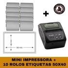 Mini Impressora Bluetooth + 10 Rolos Etiqueta Adesiva 58x40