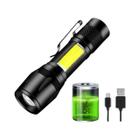 Mini Lanterna LED Portátil Recarregável USB - Zoom XPE + COB - Com Clipe