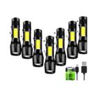 Mini Lanterna LED Recarregável Portátil com Zoom COB XPE - Lanterna Tática para Acampamento