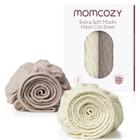 Mini lençóis de berço ajustados Momcozy Muslin, pacote com 2 unidades de algodão natural