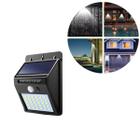 Mini Luminária Arandela Solar Led Externa À Prova De Água 6W Com Sensor De Movimento 30 Leds Para Paredes E Muros